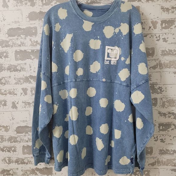 Disneyland Adult Size XL Bleach Spotting Design Long Sleeve Spirit Jersey New - Picture 2 of 5